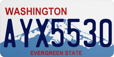 WA license plate AYX5530