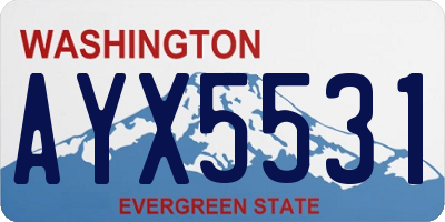 WA license plate AYX5531