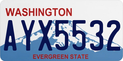 WA license plate AYX5532