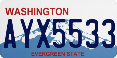 WA license plate AYX5533