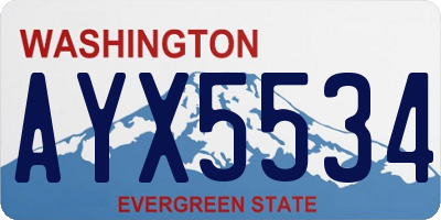 WA license plate AYX5534