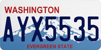 WA license plate AYX5535