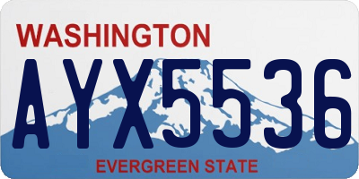 WA license plate AYX5536