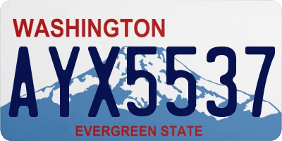 WA license plate AYX5537