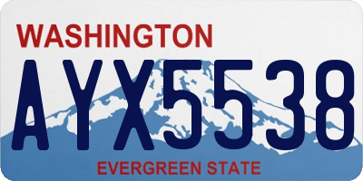 WA license plate AYX5538