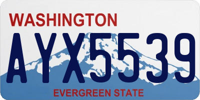 WA license plate AYX5539