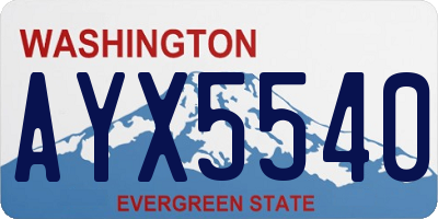 WA license plate AYX5540