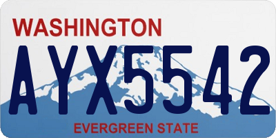 WA license plate AYX5542