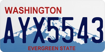 WA license plate AYX5543