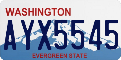 WA license plate AYX5545