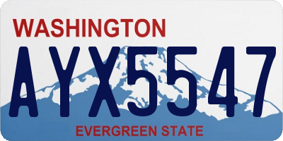 WA license plate AYX5547