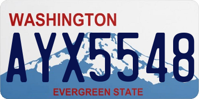 WA license plate AYX5548