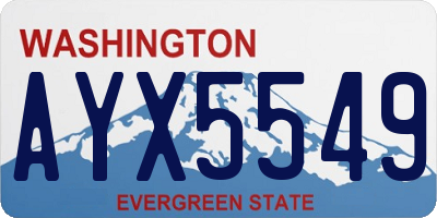 WA license plate AYX5549