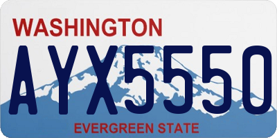 WA license plate AYX5550