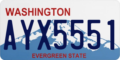 WA license plate AYX5551