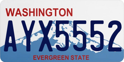 WA license plate AYX5552