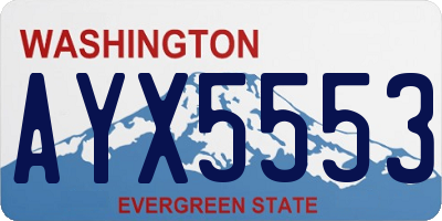 WA license plate AYX5553