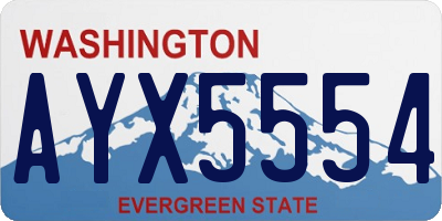 WA license plate AYX5554