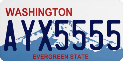 WA license plate AYX5555