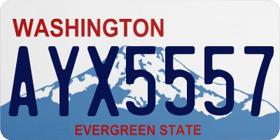 WA license plate AYX5557