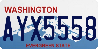 WA license plate AYX5558