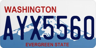 WA license plate AYX5560