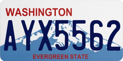 WA license plate AYX5562