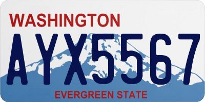 WA license plate AYX5567