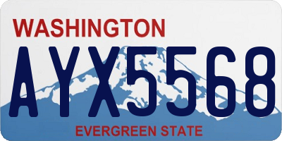 WA license plate AYX5568