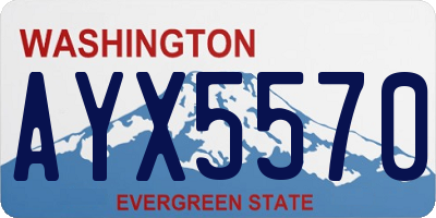 WA license plate AYX5570