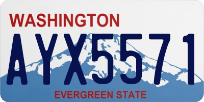 WA license plate AYX5571