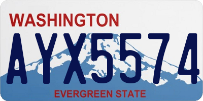 WA license plate AYX5574