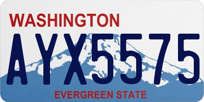 WA license plate AYX5575