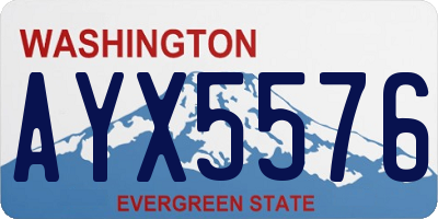 WA license plate AYX5576