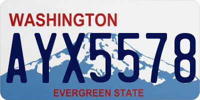 WA license plate AYX5578