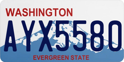 WA license plate AYX5580