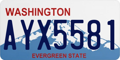 WA license plate AYX5581