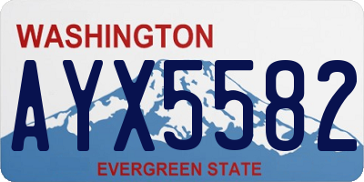 WA license plate AYX5582