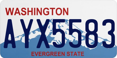 WA license plate AYX5583