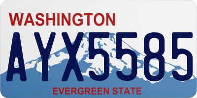 WA license plate AYX5585