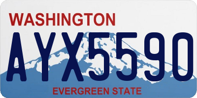 WA license plate AYX5590