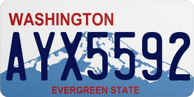 WA license plate AYX5592