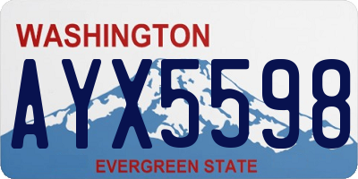 WA license plate AYX5598