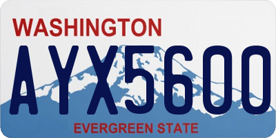 WA license plate AYX5600