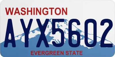 WA license plate AYX5602