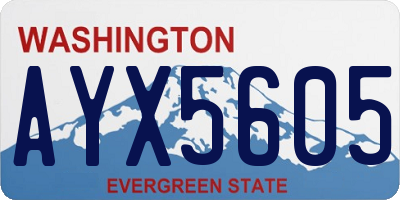 WA license plate AYX5605