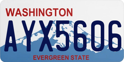 WA license plate AYX5606