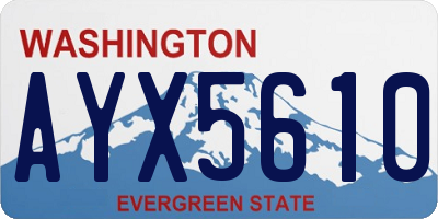 WA license plate AYX5610