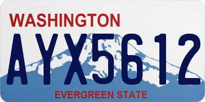 WA license plate AYX5612