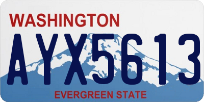 WA license plate AYX5613